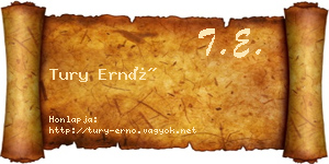 Tury Ernő névjegykártya